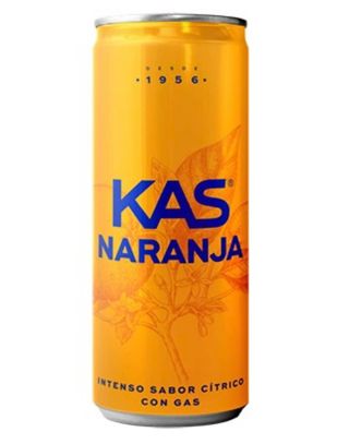 KAS Naranja Refresco con gas sabor Naranja Lata 330ml