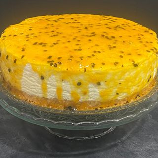 Tarta sin gluten de mousse de maracuyá 