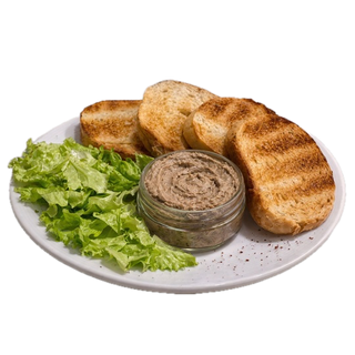 ქათმის ღვიძლის პაშტეტი გრილ პურთან