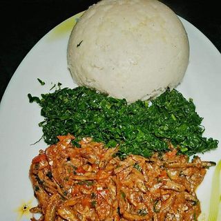 Omena Wet Fry + Ugali + Greens 