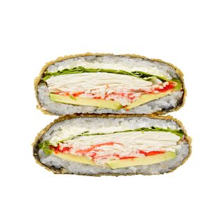 Japanese burger with snow crab