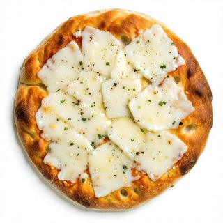 Pizza con pomodoro, mozzariso, patate e wega wurstel