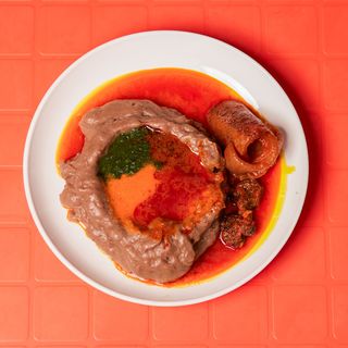 Amala & Abula with Beef & Ponmo