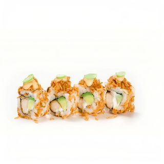 Roll de crujiente de pollo, aguacate y edamame (4 uds)