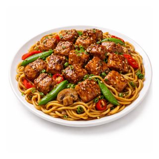 Cerdo Con Fideos Chinos