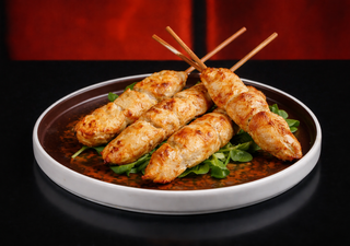 Mini Spiedini Di Petto Di Pollo Marinato Al Barbecue