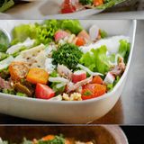 Зелена салата с талиатели с риба тон и ролца от раци (600г)