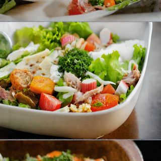 Зелена салата с талиатели с риба тон и ролца от раци (600г)