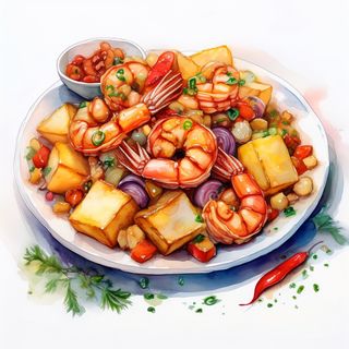 Frito Marinero Con Sepia Y Langostinos