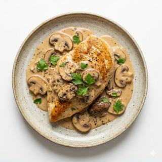 Pechuga De Pollo Con Salsa De Champiñones