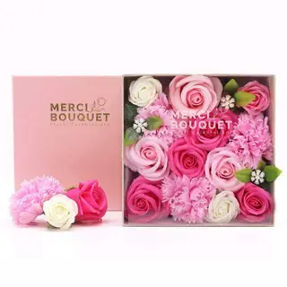 Caixa de flores de sabão - Rosa