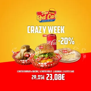 3 Leites Cake / CheeseBurger & Bacon / 6 CheeseRolls / 1 Bebida