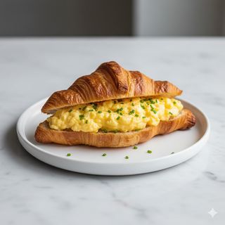 Croissant Con Huevos Revueltos