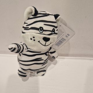 Peluche de rayas blancas y negras