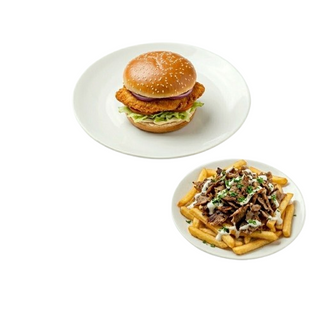 Hamburguesa Completa (2 uds) +2 Patatas Fritas con Carne Kebab
