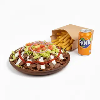 Piatto kebab + patatine + bevanda
