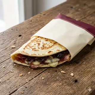 Speck del Trentino, gorgonzola dolce e cipolla caramellata