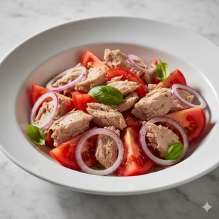 Ensalada De Bonito Y Cebolla Con Tomate