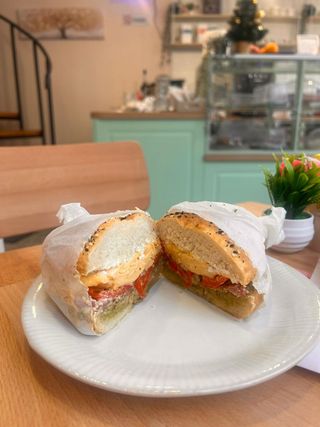 Mediterranean delight bagel