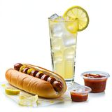 Хот дог кълцана наденичка и сос + Лимонада