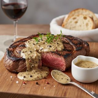 Бляк Ангъс стек с пепър сос