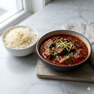 Cordero Rogan Josh Con Arroz