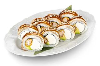 Roll Węgorz z krewetkami