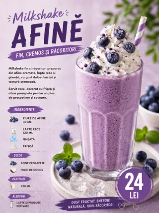Milkshake de Afine  250 ml