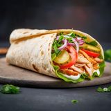 Shaorma cu pui și verdeața