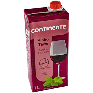 Vinho Tinto Continente Embalagem de 1 Litro 
