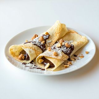 Clatite cu finetti, alune si cocos