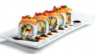 Uramaki sake flambè