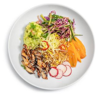 Teriyaki Chicken Bowl + Hibiscus Lemonade