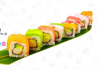 140. Uramaki rainbow roll