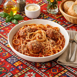 Spaghetti & Balls  - Chiftele de pui cu spaghete