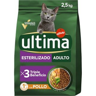 Alimento seco de pollo gato esterilizado ULTIMA, saco 2,5 kg