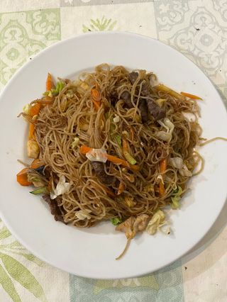 Fideos de Arroz con Tres Delicias