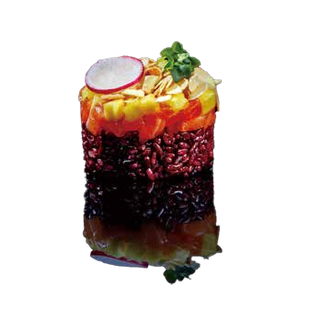 189.Black tartare con ananas