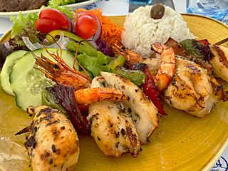 Espetada de Gambas e Bacon