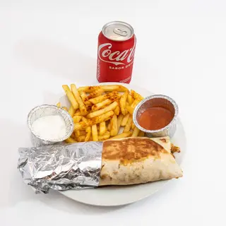 Menú kebab pollo, cordero o mixto con patata y bebida