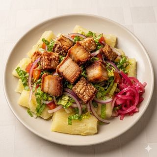 Yuca con chicharrón