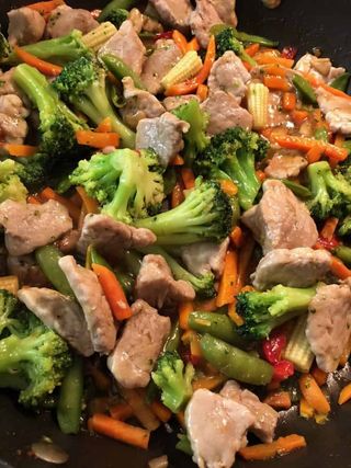 Pork Loin with Fried Vegetable