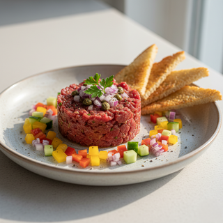 Biftec tartar cu legume