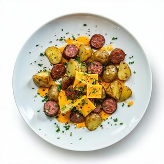 Patate con würstel, formaggio o cheddar