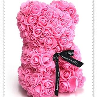 Oso de rosas rosa.