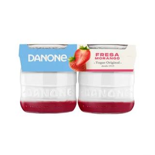 Yogur Con Fresas Danone Original Pack de 2 Unidades de 135 Gr.
