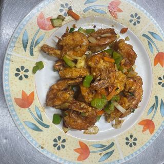 Gambas fritas con jiaoyan