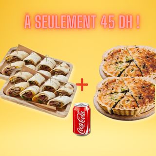 2 Mini Briwat Chawarma + 2 Quiches Viande Hachée + Boisson Coca