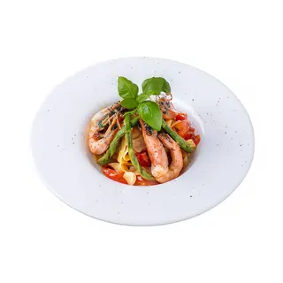 Tagliatelle z krewetkami