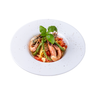 Tagliatelle z krewetkami